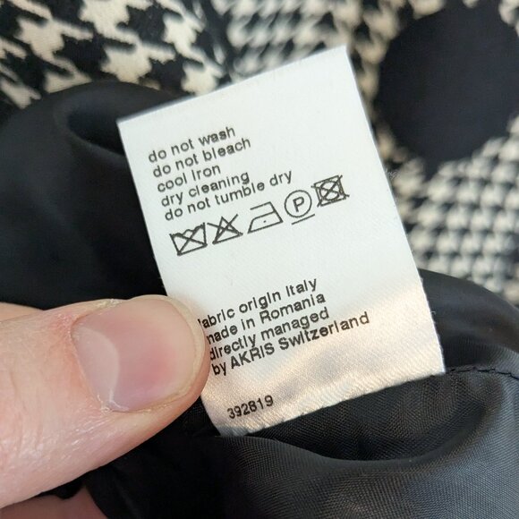 AKRIS PUNTO dress houndstooth polka dot a-line pleated wool - Picture 14 of 14